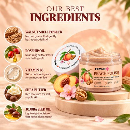 Peach Polish Walnut Body Scrub